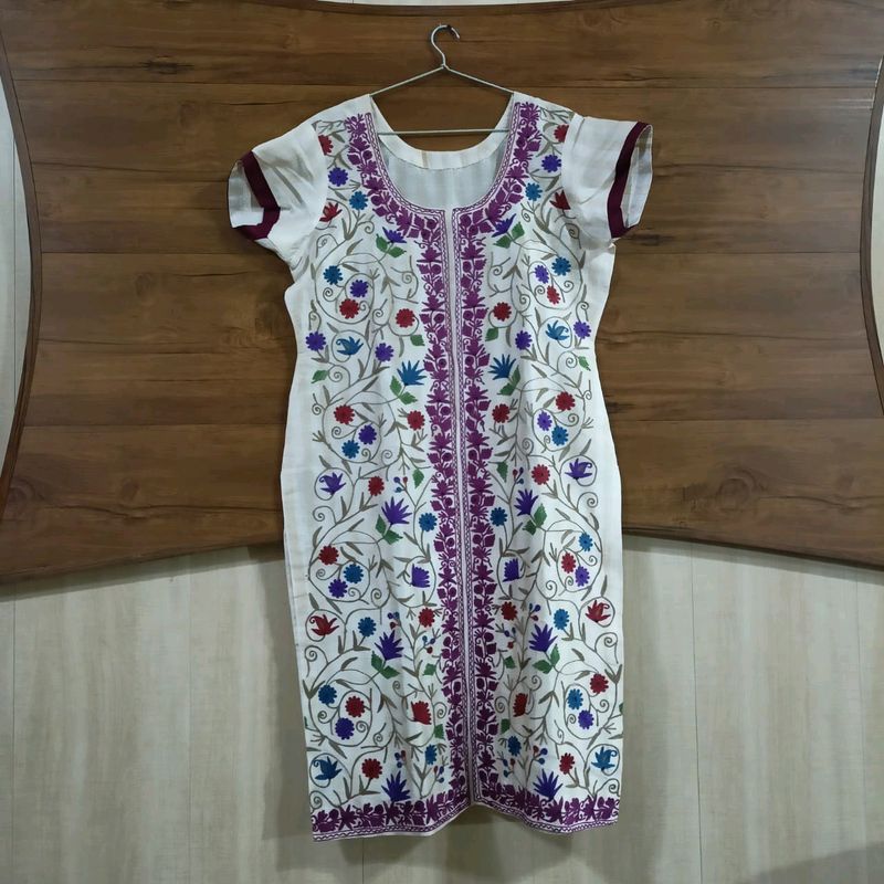 Kashmiri Embroidery Kurta Purple