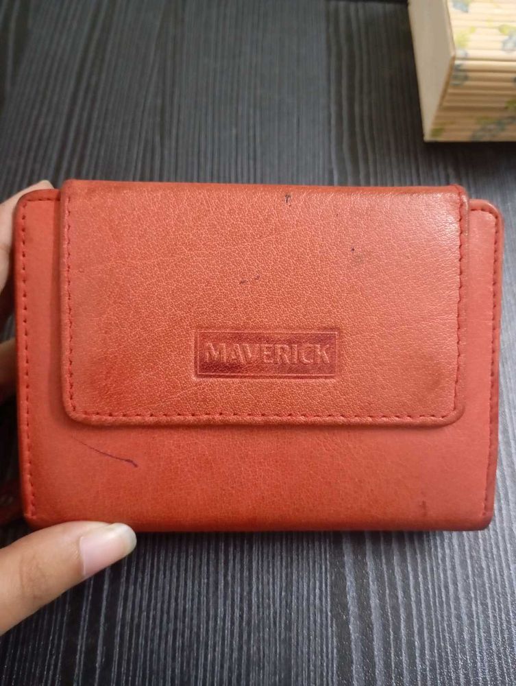 Red  leather Wallet