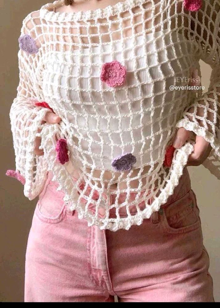 Crochet Flower Net Top
