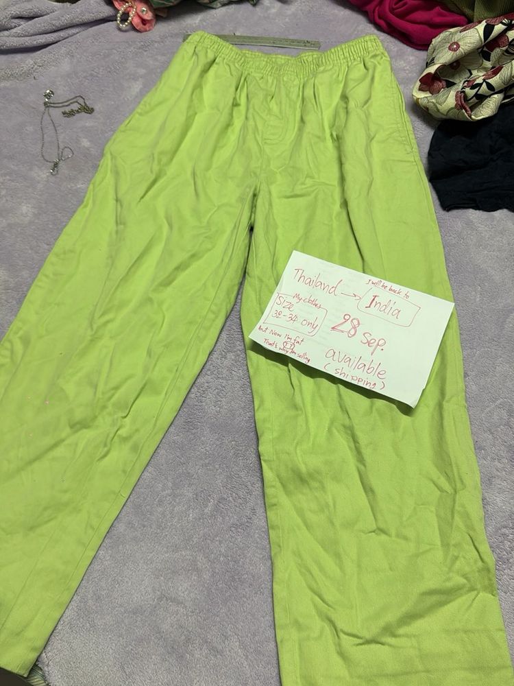 Lime Green Palazzo Pants Long40