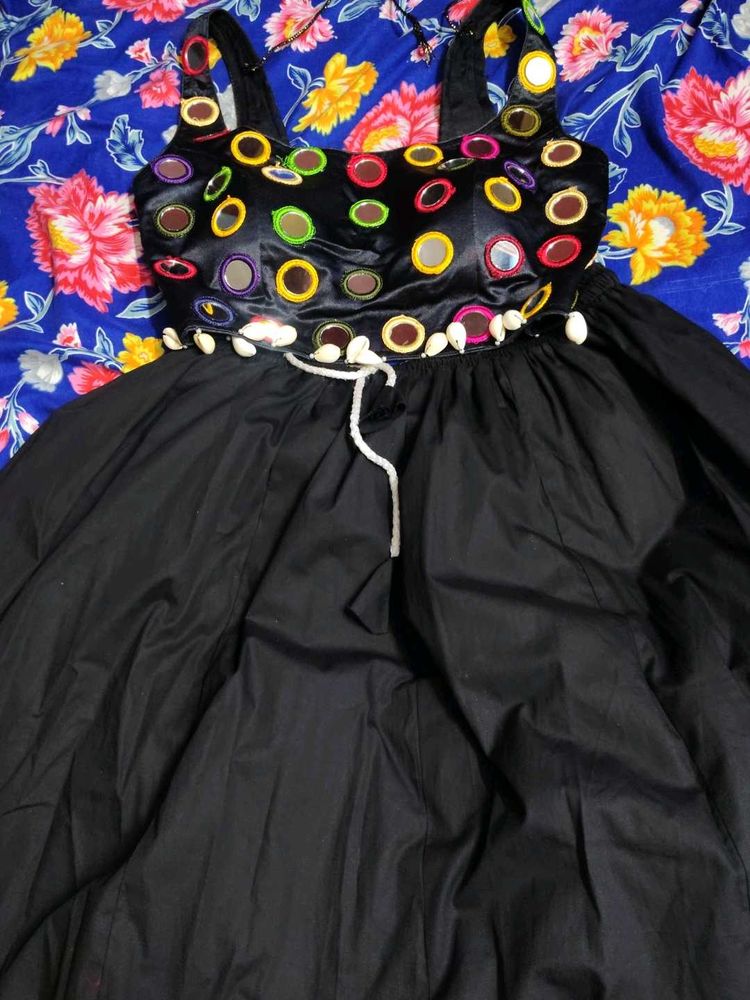 Black Lehenga Choli with Mirror Work