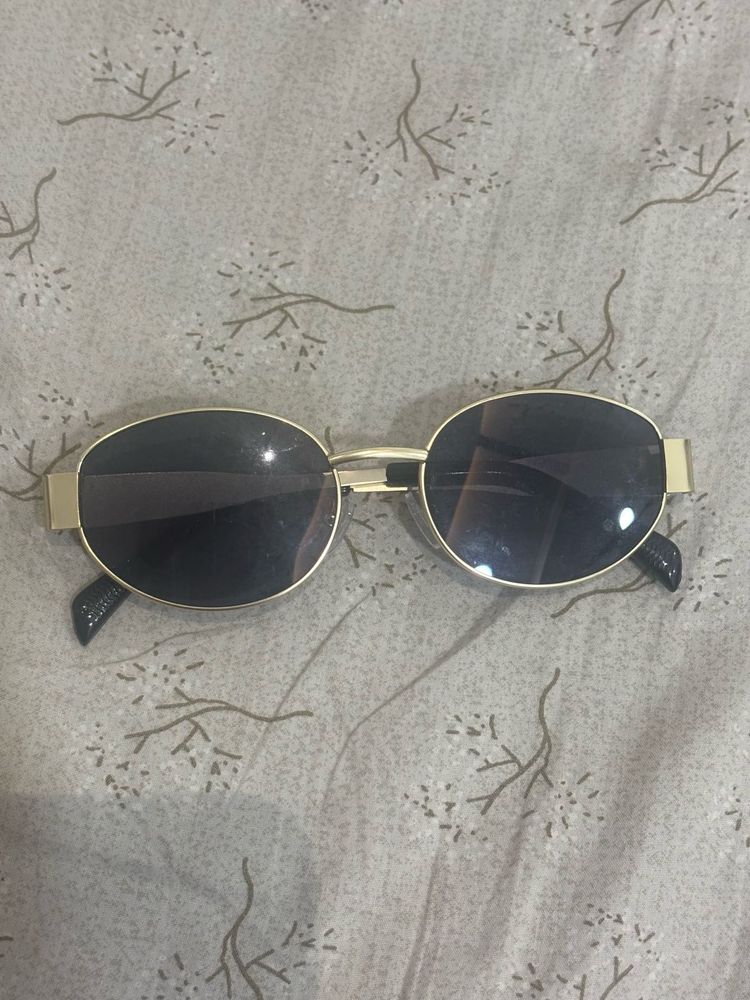 Gold Oval Sunglasses