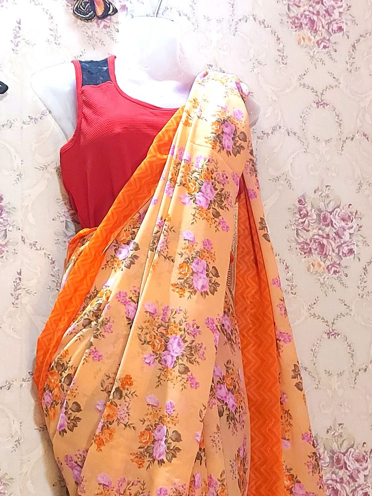 Floral Georgette Saree