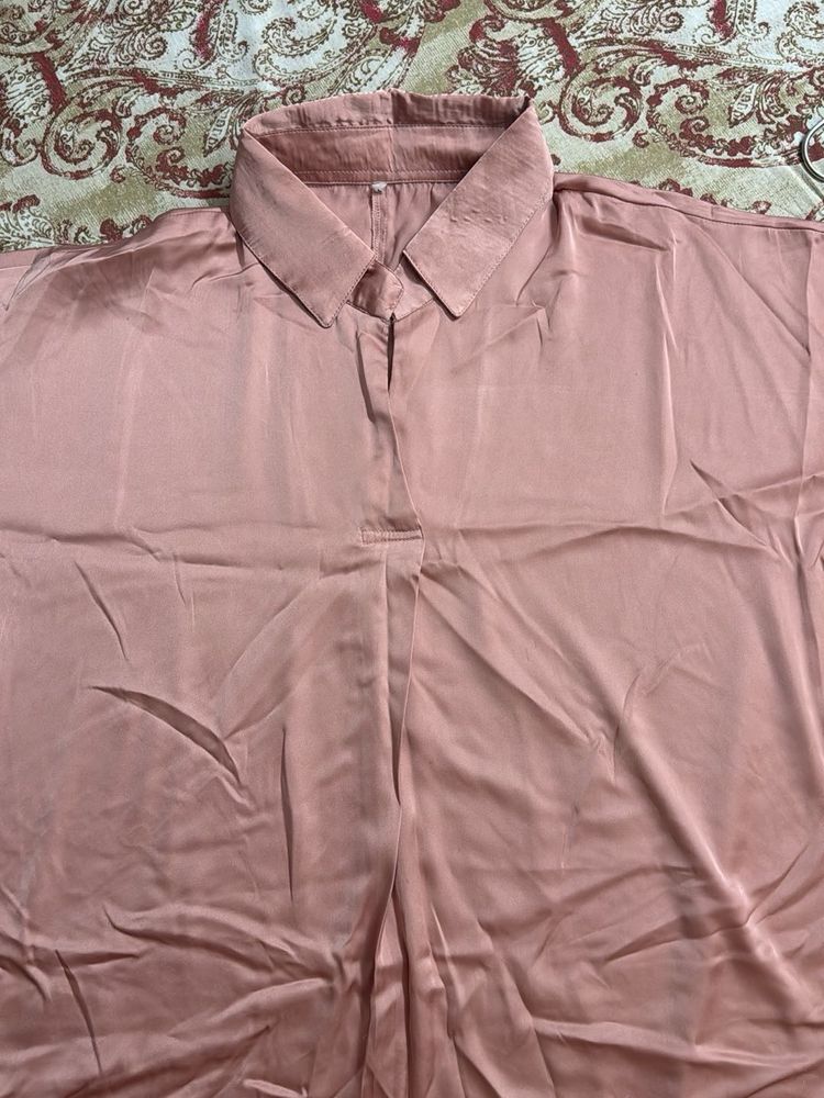 Chic Satin Collared Blouse
