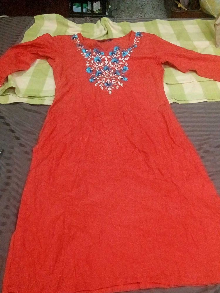 Vibrant  Embroidered Kurti
