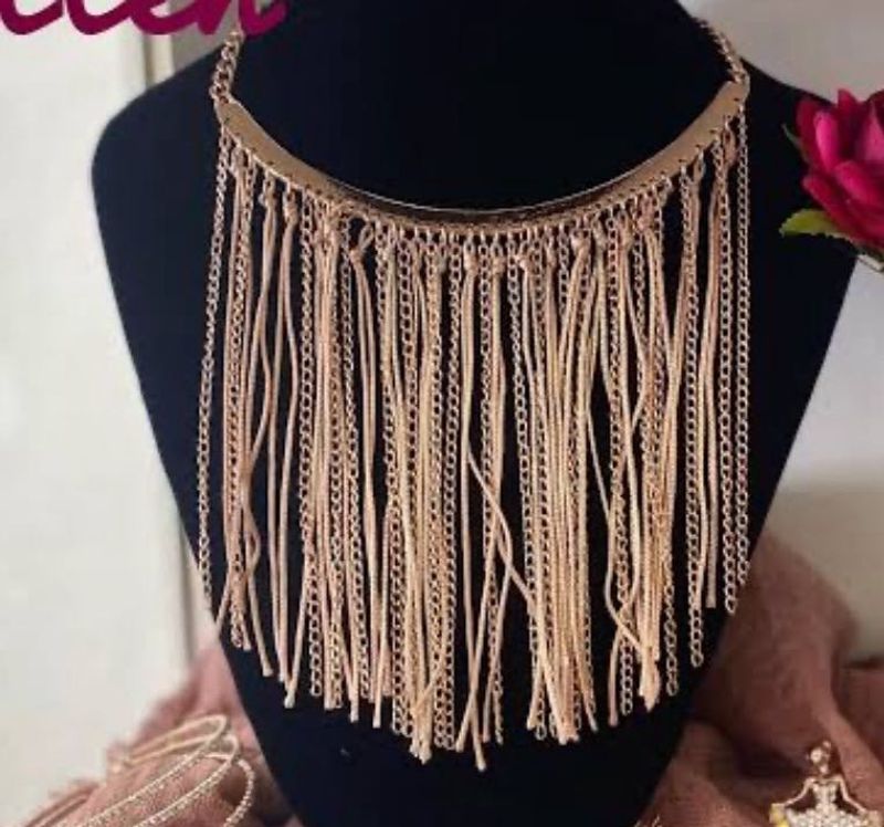 Rose Gold Waterfall Chain Necklace