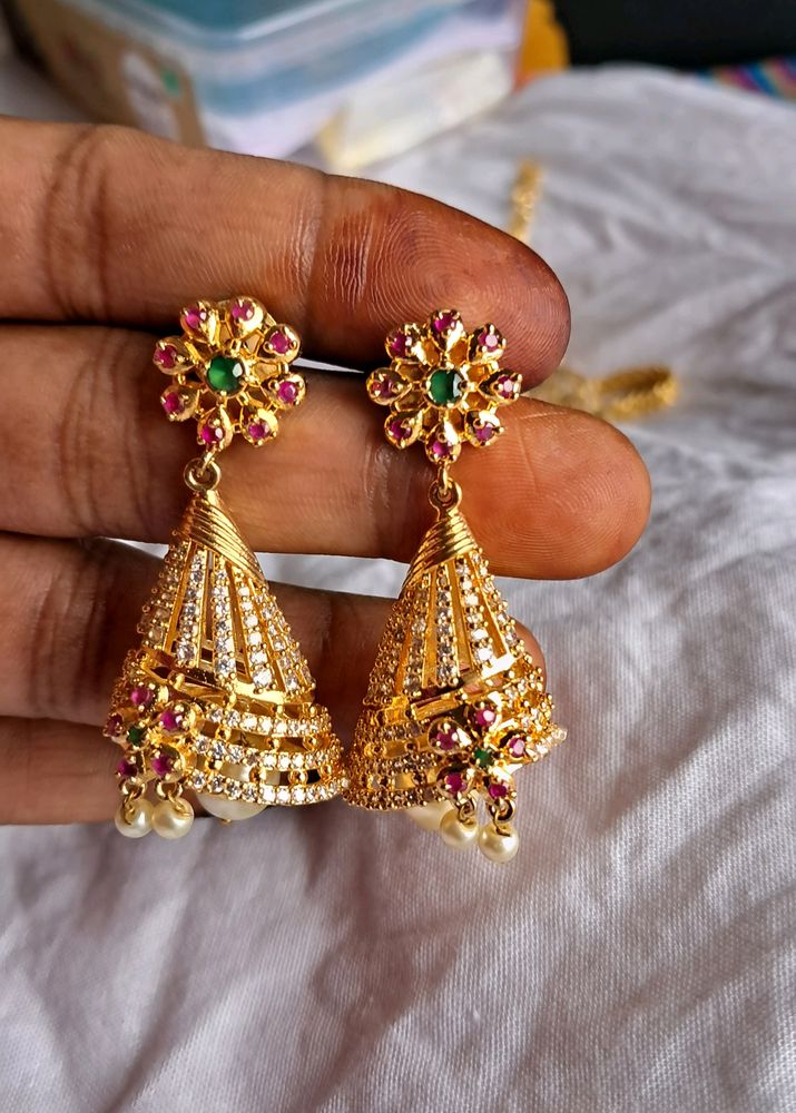 Party Wear Cz Earings Unused