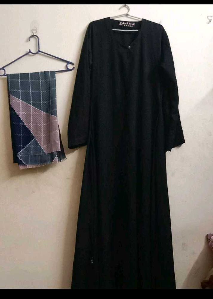 Elegant Black Kurta Set with Scarf
