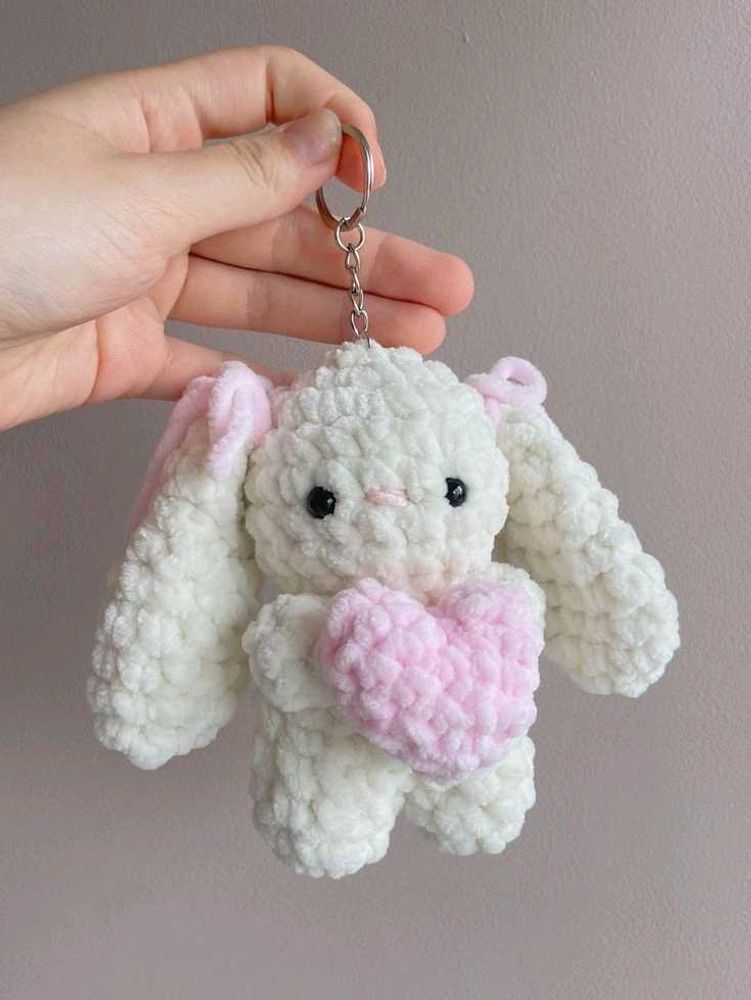 Cute Bunny Keychain with Heart
