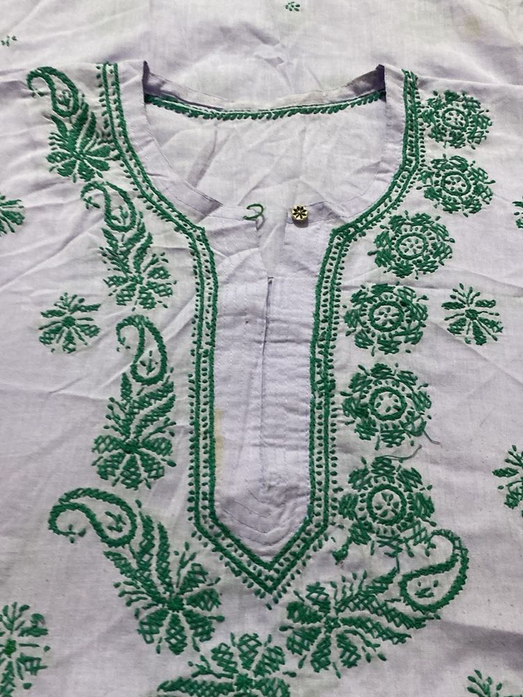 Embroidered Cotton Kurta