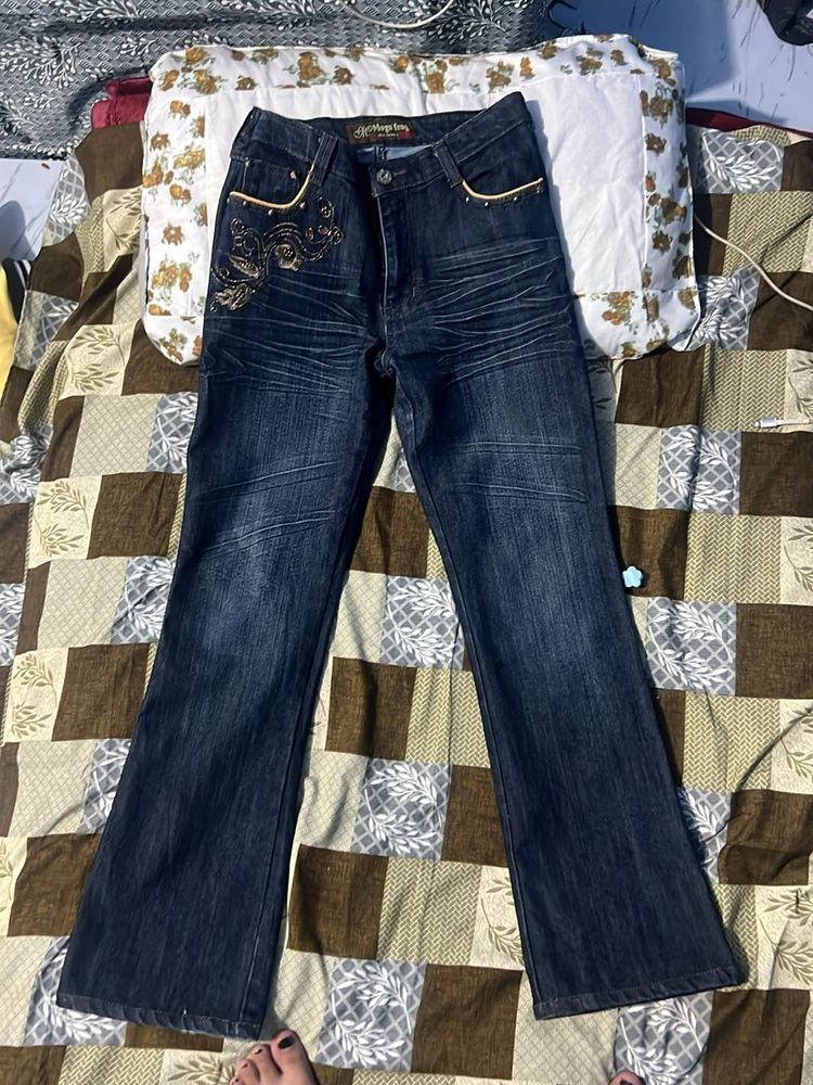 Women's Flared Jeans with Embellishments