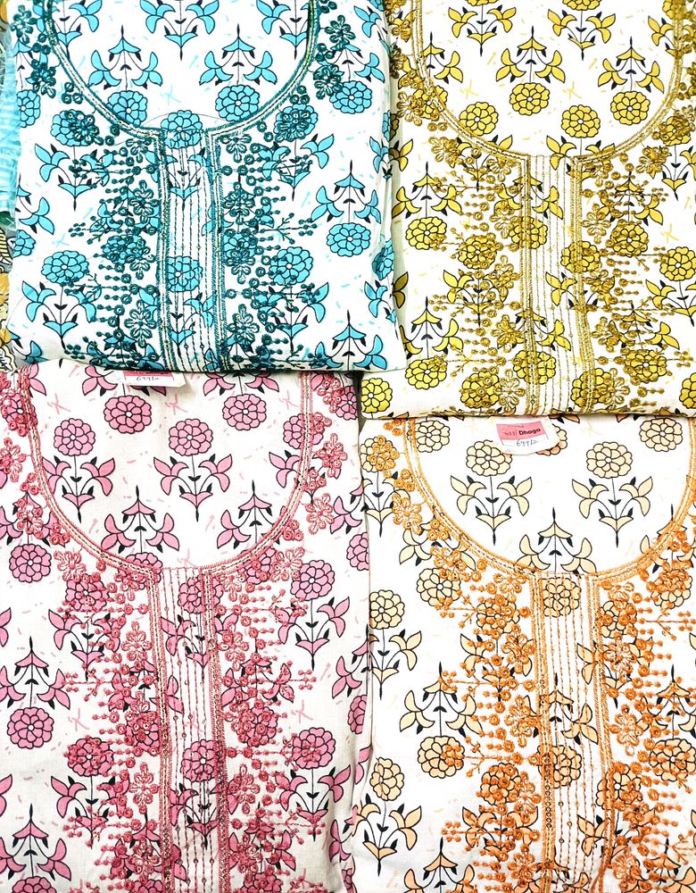 Cotton Unstitched Dress Material With Sequence