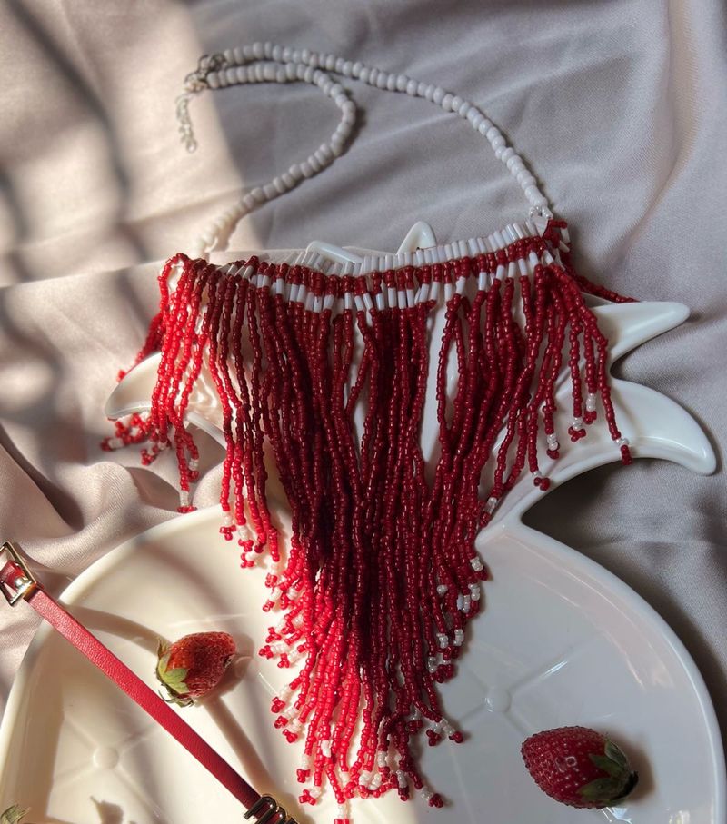 Bohemian Beaded Fringe Necklace