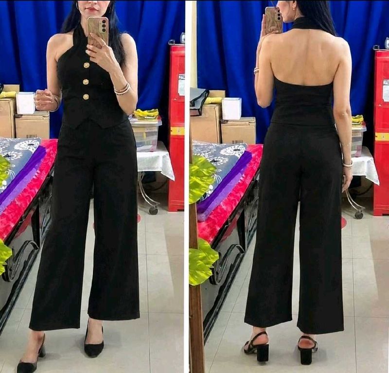 Chic Black Halter Neck Jumpsuit