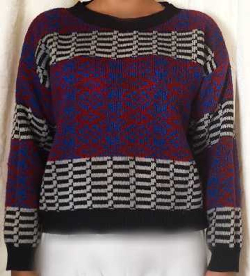 Vintage Patterned Knit Sweater