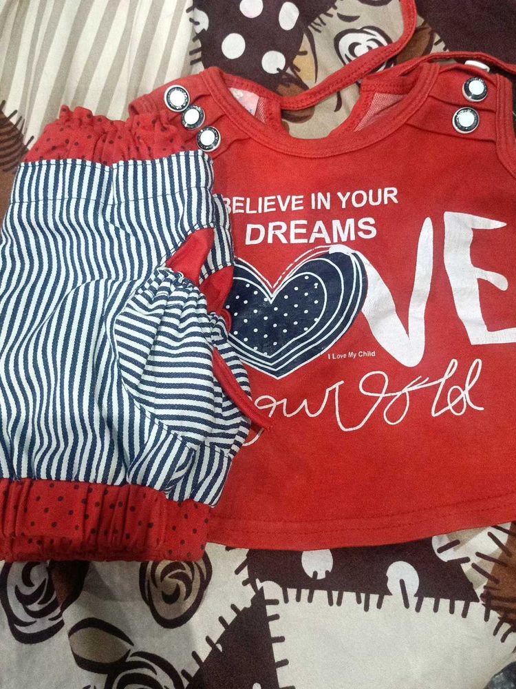 Baby Girl Red "Love Your World" Outfit