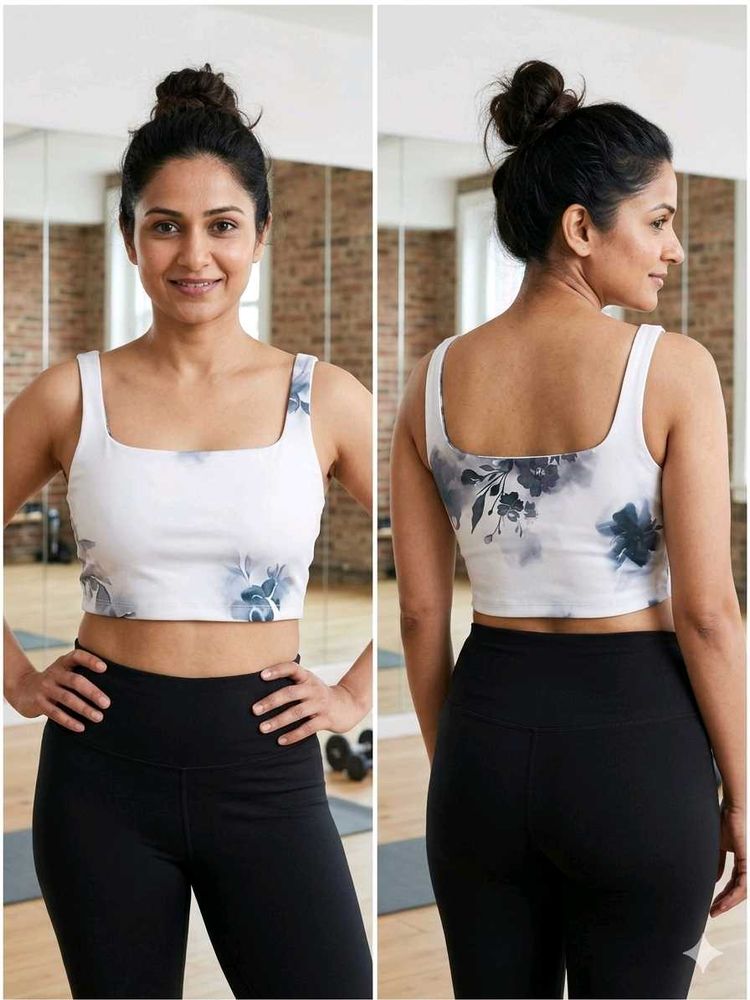 Floral print crop top/blouse