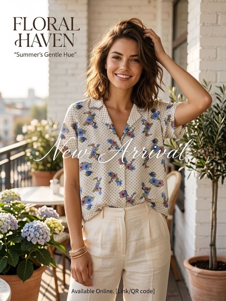Vintage Floral Print Button-Up Shirt