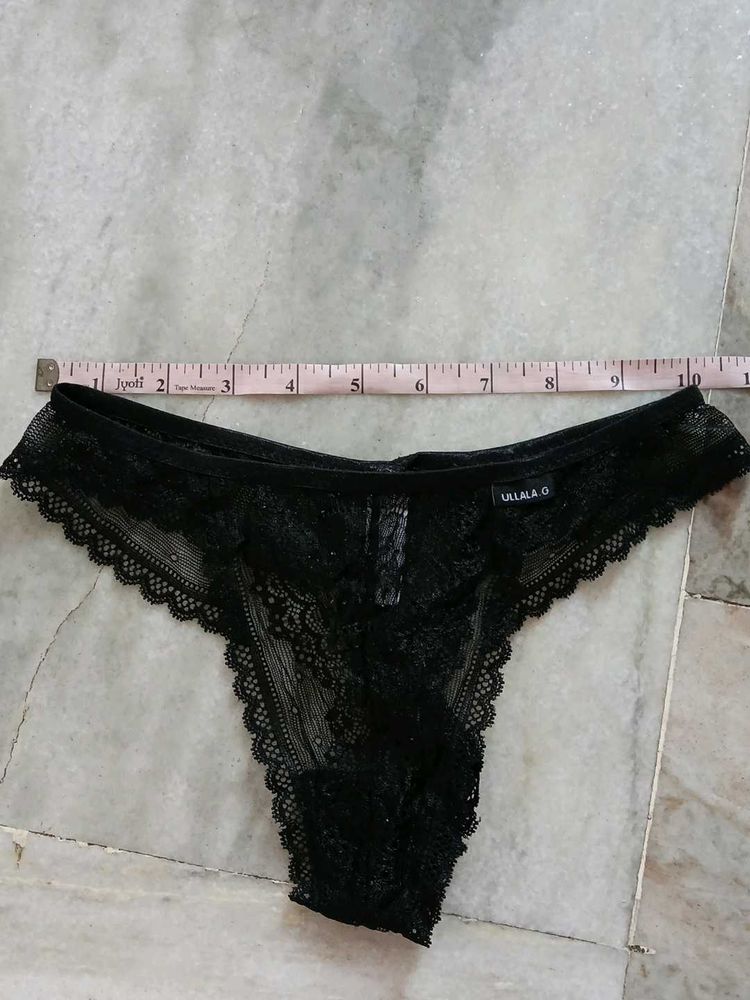 Black Lace Thong Panty