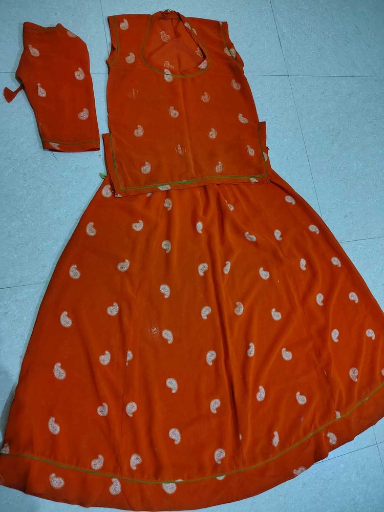 Orange rajputi suit