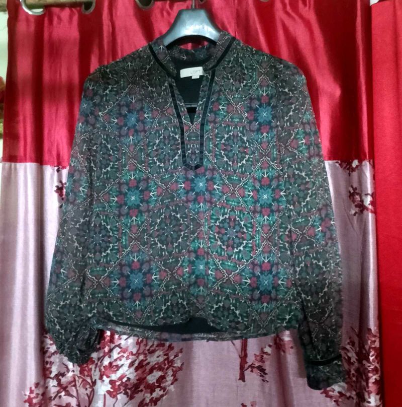 Chic Geometric Print Blouse