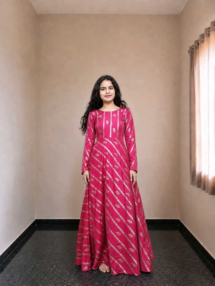 Elegant Pink Anarkali Dress