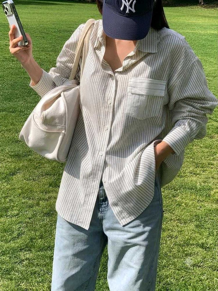 New with tag Striped Casual Button-Up Shirt
