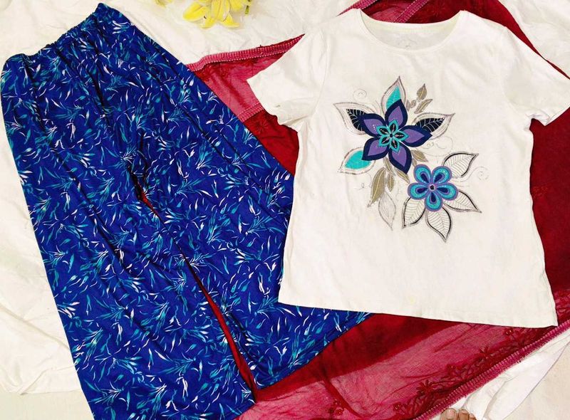 Very Beautiful Floral Top With Lower