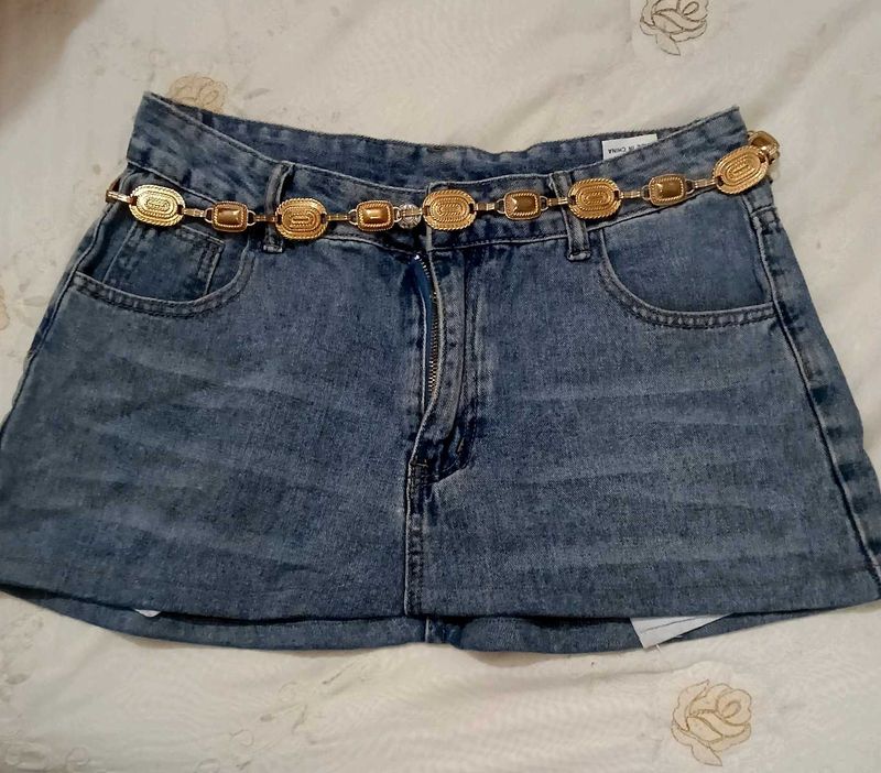 washed out mini skirt