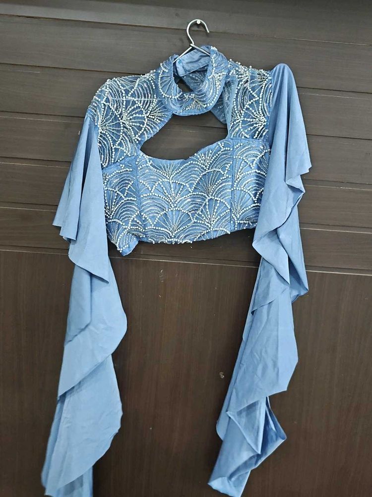 Designer Embellished Blue Blouse