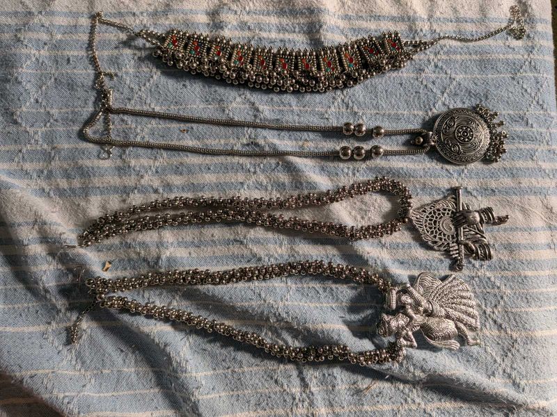 Bohemian Oxidized Silver Necklaces