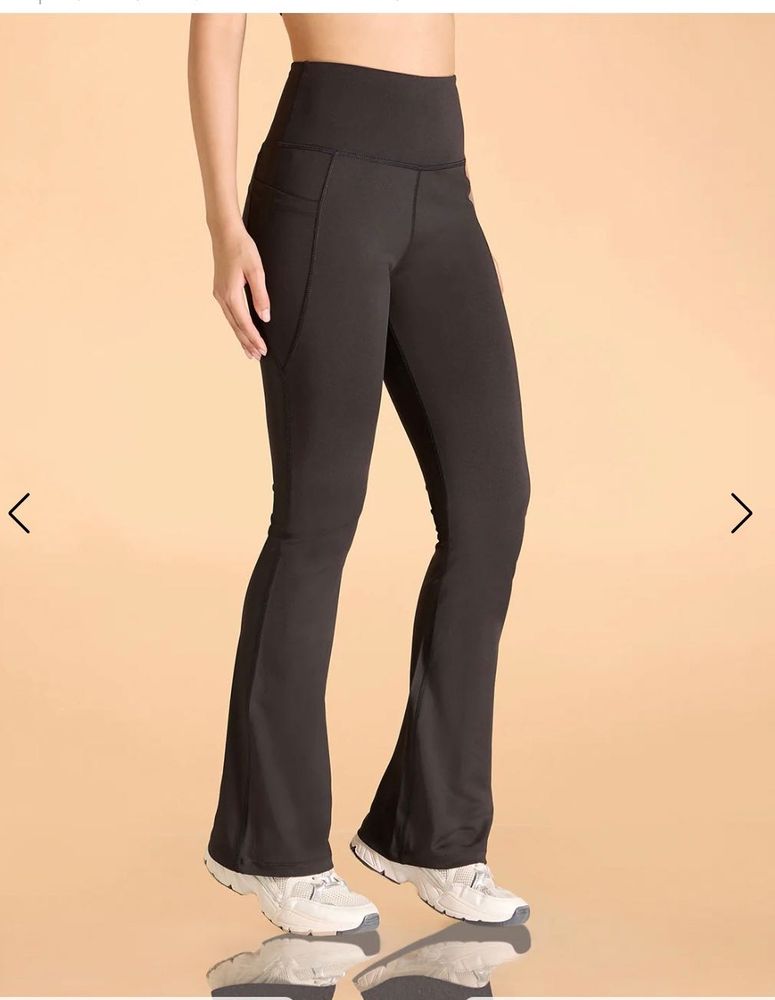 WORKOUT BELL BOTTOM High Waist Pants With Pockets
