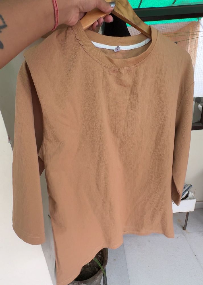 Comfortable Tan Textured Top