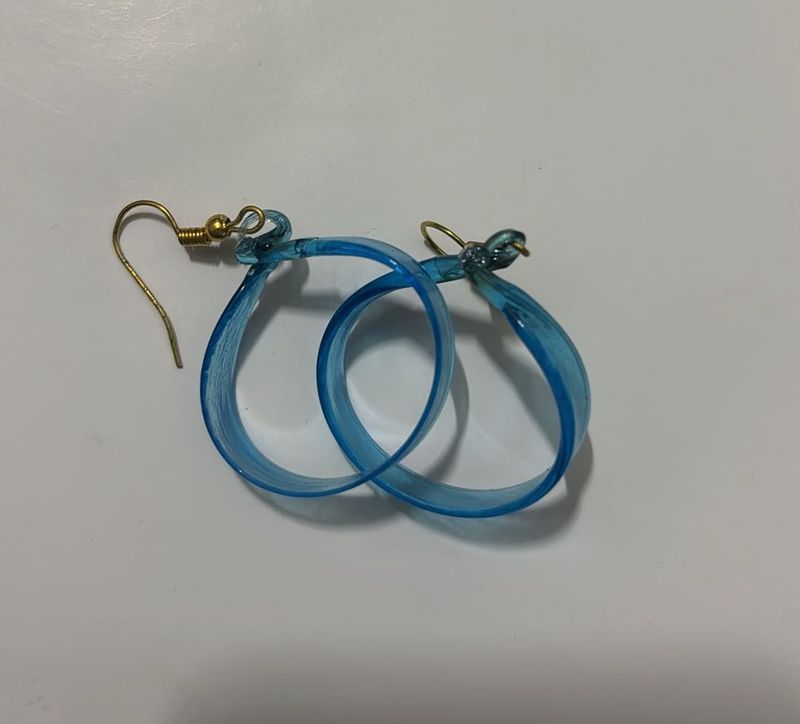 Blue Hoop Earrings