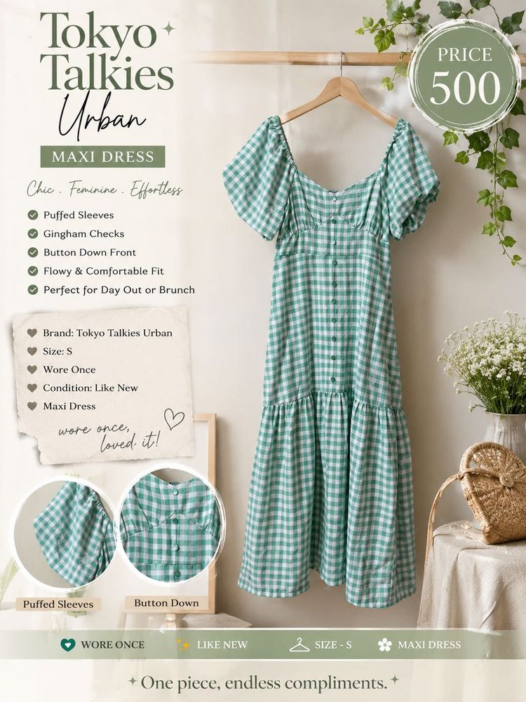 Tokyo Talkies Urban Gingham Maxi Dress