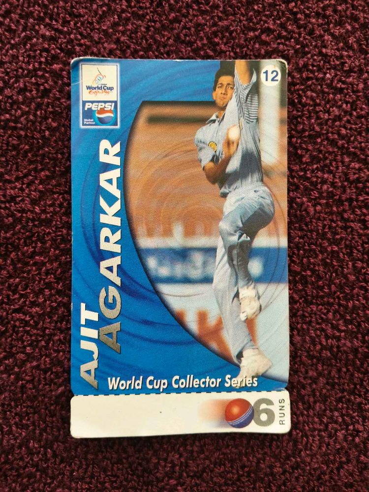 Ajit Agarkar World Cup Pepsi Collector Card