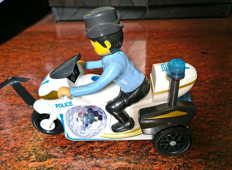 Toy Police Motorcycle with Lights