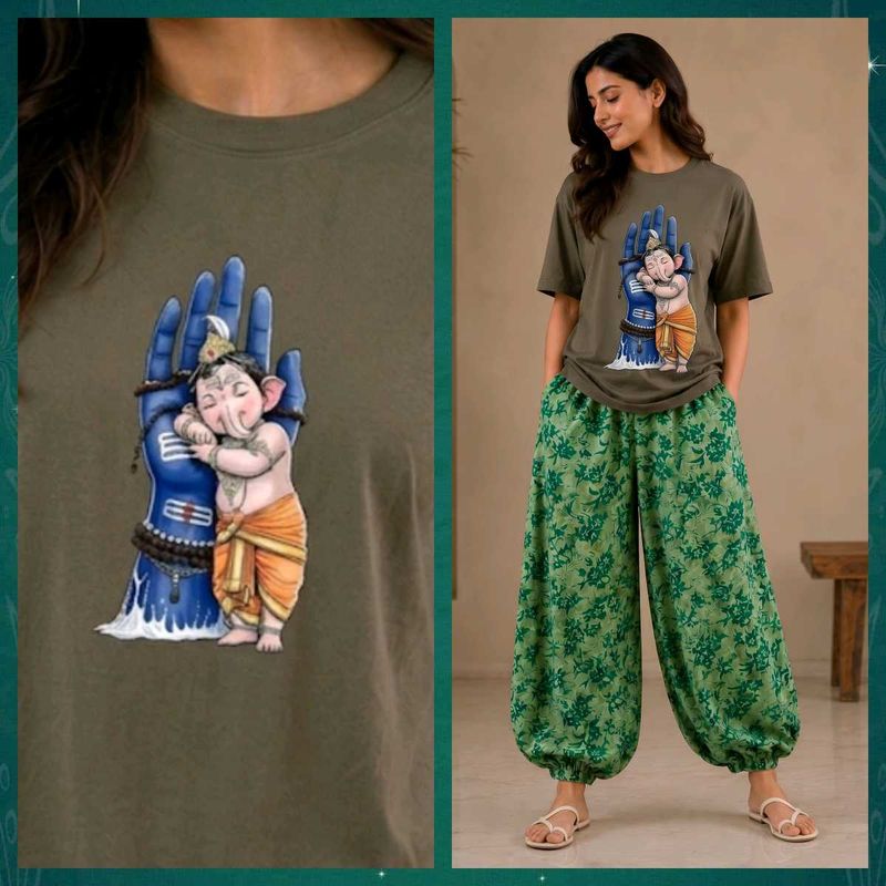 Ganesha &amp; Shiva Graphic T-Shirt &amp; Pant