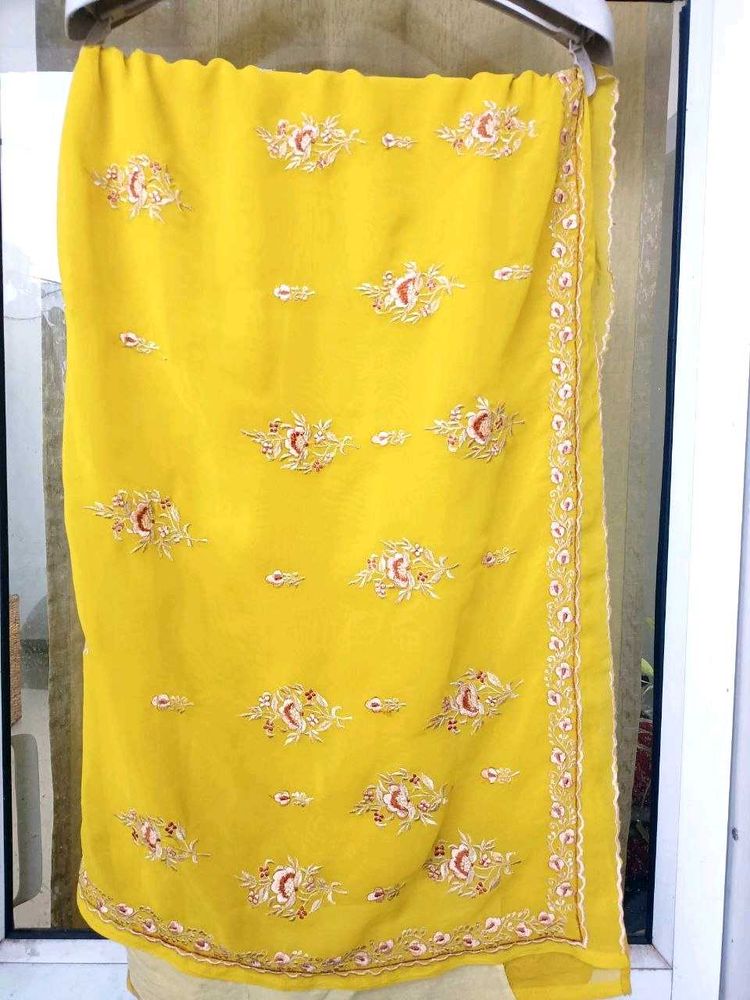 Embroidered Saree + Blouse