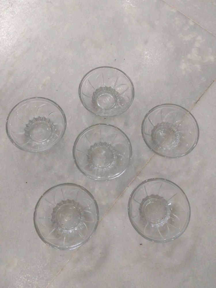 Set of 6 Glass Dessert Bowls