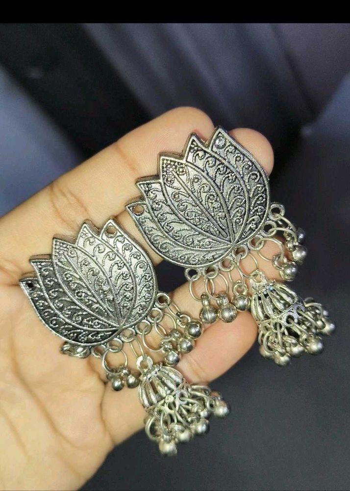 Lotus Jhumka Earrings