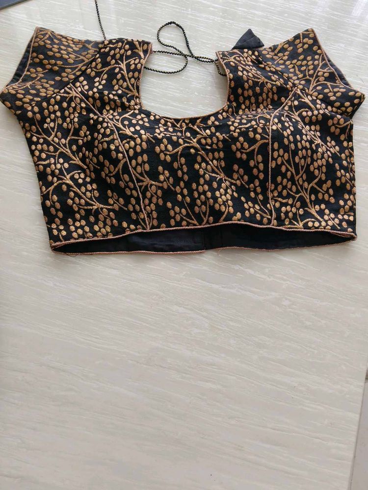 Embroidered Black Blouse