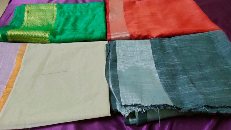 Unstitched Saree Blouse Material (4 Pieces)