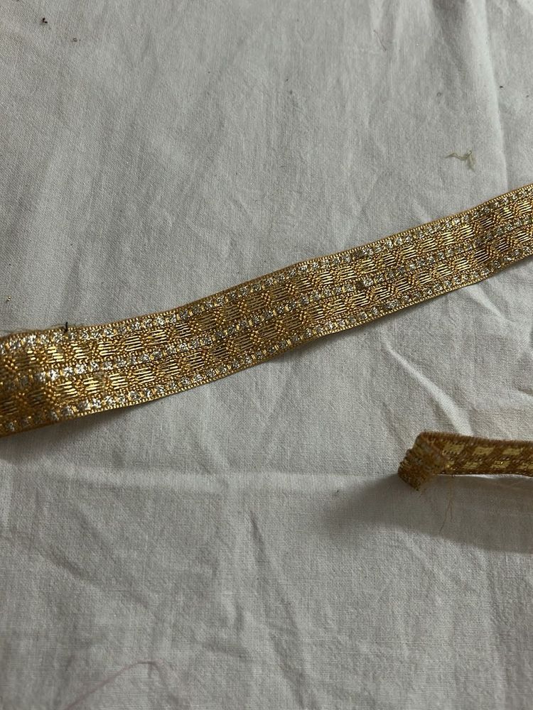 Gold Embellished Fabric Border
