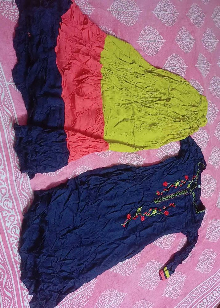 Embroidered Kurta Skirt Set
