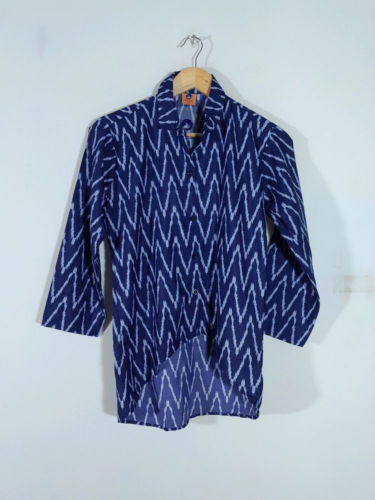 Navy Blue Printed Top (Women's)