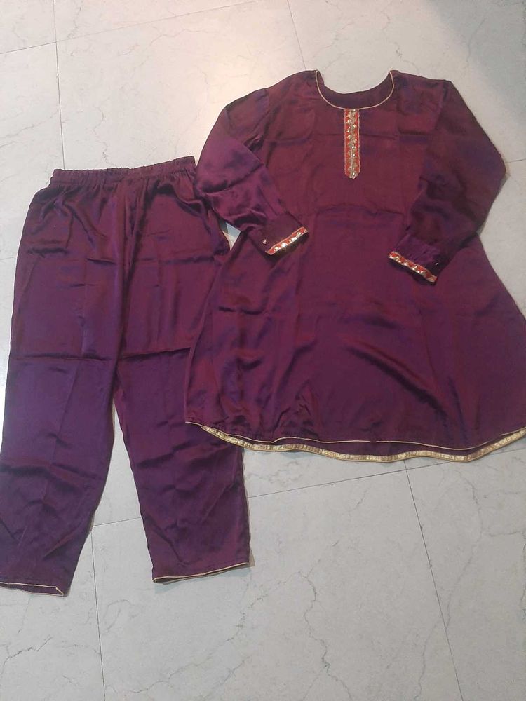 satin suit set