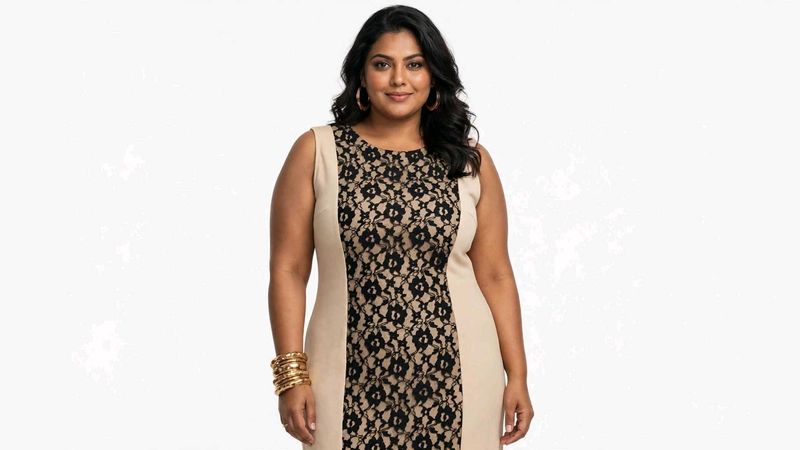 🆕Chic sheath Lace Panel Dress