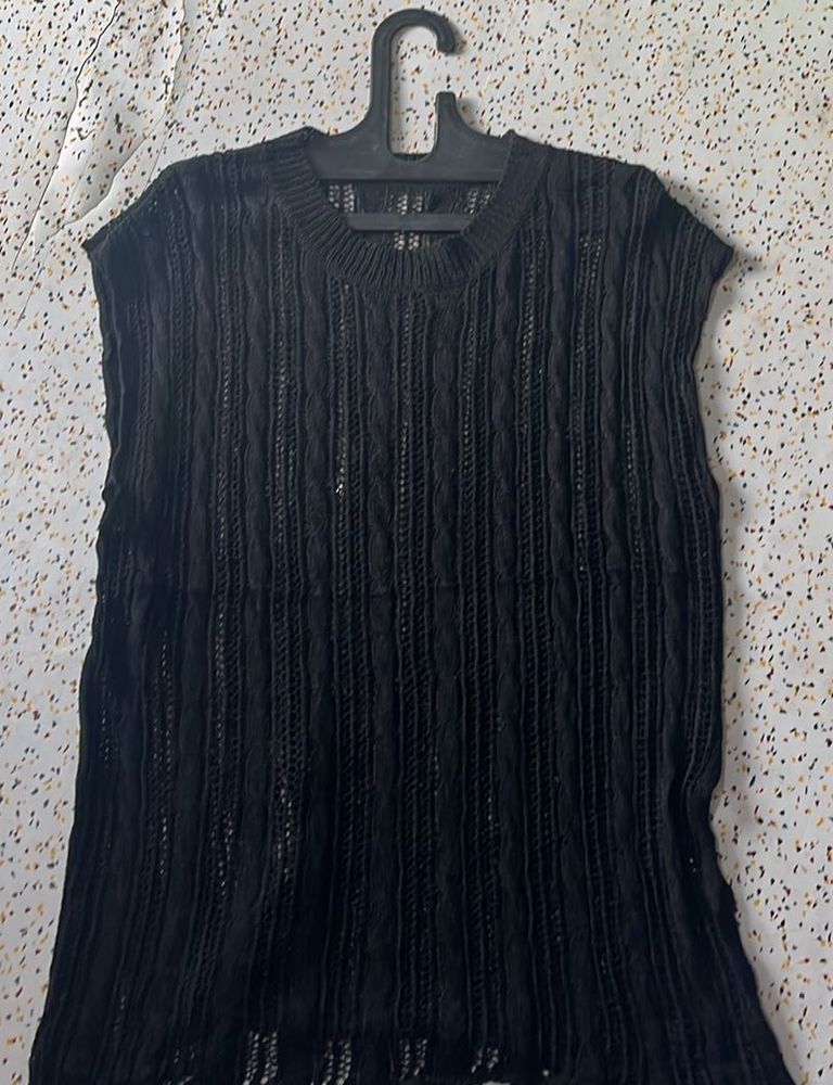 Black Knit Tank Top