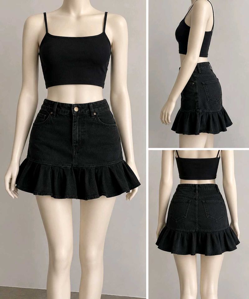 black Denim Skirt